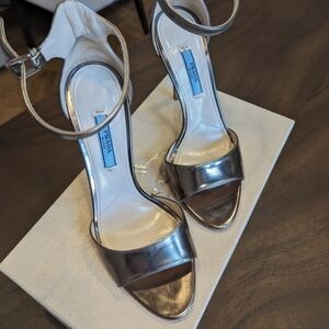 Prada 4.5" heels, Bronze metallic leather